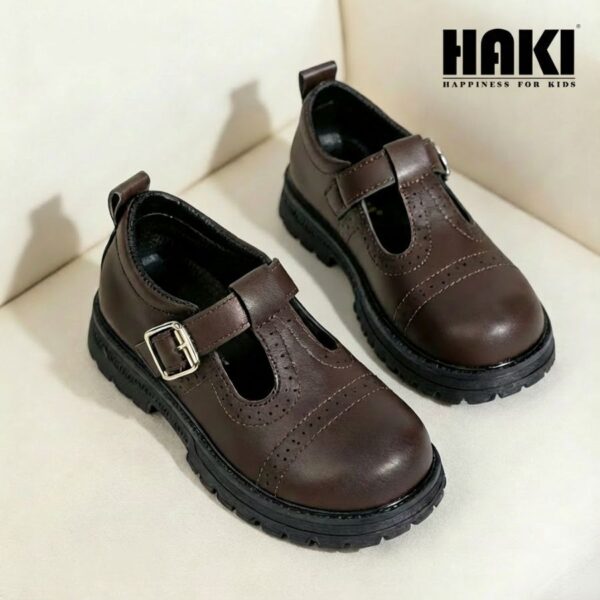 Girls School Shoes — HKB110棕